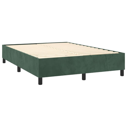 Giroletto a Molle con Materasso Verde Scuro 140x190 cm Velluto