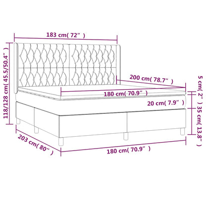Giroletto a Molle con Materasso Verde Scuro 180x200 cm Velluto | homemem39