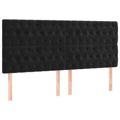Giroletto a Molle con Materasso Nero 200x200 cm in Velluto | homemem39