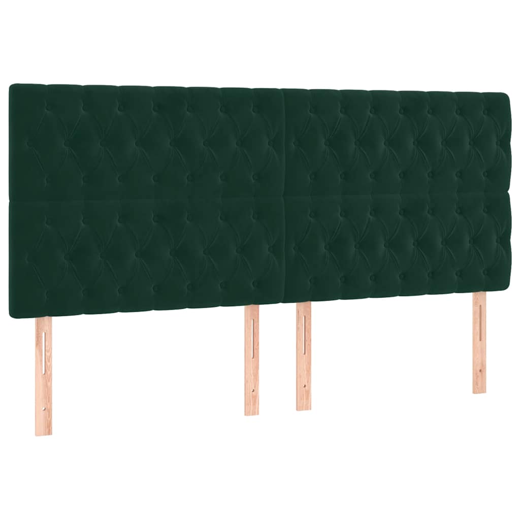 Giroletto a Molle con Materasso Verde Scuro 200x200 cm Velluto | homemem39