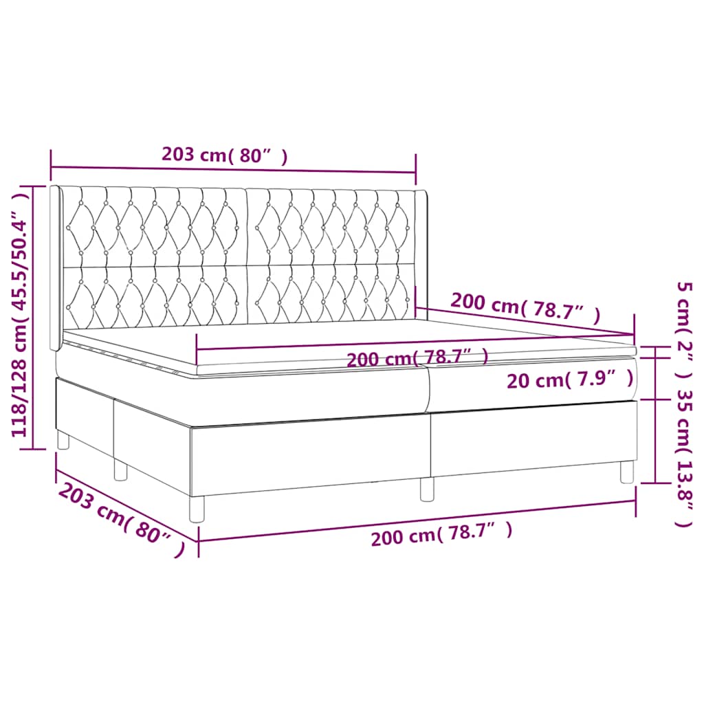 Giroletto a Molle con Materasso Verde Scuro 200x200 cm Velluto | homemem39