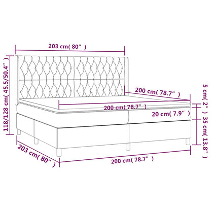 Giroletto a Molle con Materasso Blu Scuro 200x200 cm in Velluto | homemem39