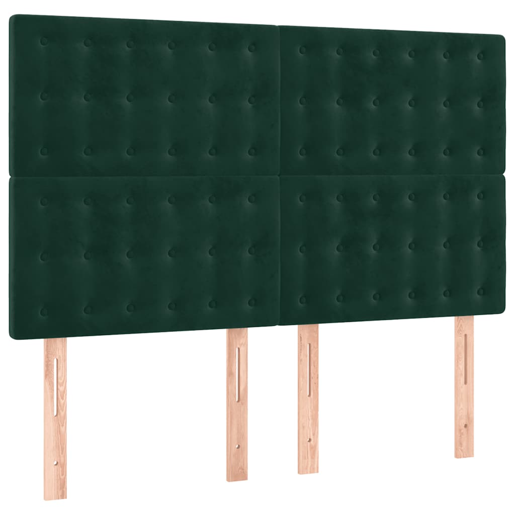 Giroletto a Molle con Materasso Verde Scuro 140x190 cm Velluto | homemem39