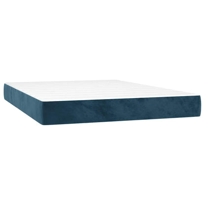 Giroletto a Molle con Materasso Blu Scuro 140x190 cm in Velluto | homemem39
