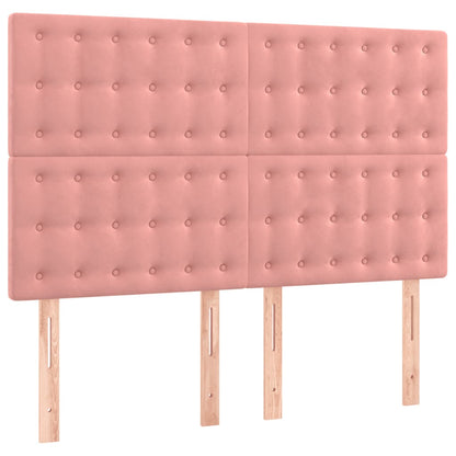 Giroletto a Molle con Materasso Rosa 140x190 cm in Velluto
