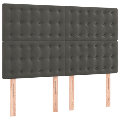 Giroletto a Molle con Materasso Grigio Scuro 140x200 cm Velluto - homemem39