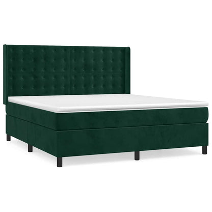 Giroletto a Molle con Materasso Verde Scuro 180x200 cm Velluto | homemem39