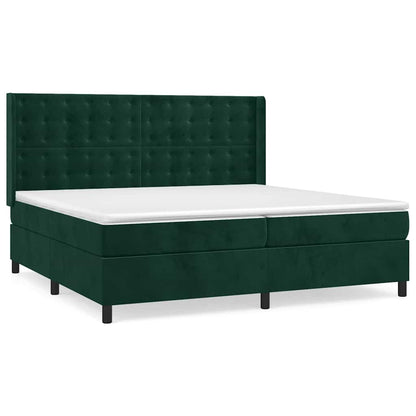 Giroletto a Molle con Materasso Verde Scuro 200x200 cm Velluto | homemem39