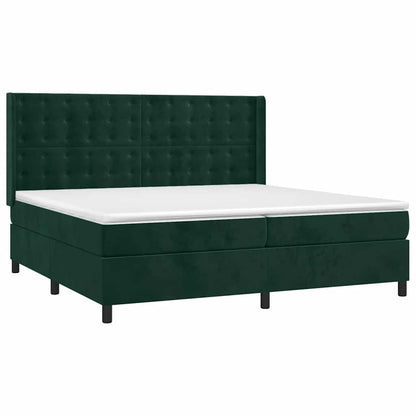Giroletto a Molle con Materasso Verde Scuro 200x200 cm Velluto | homemem39
