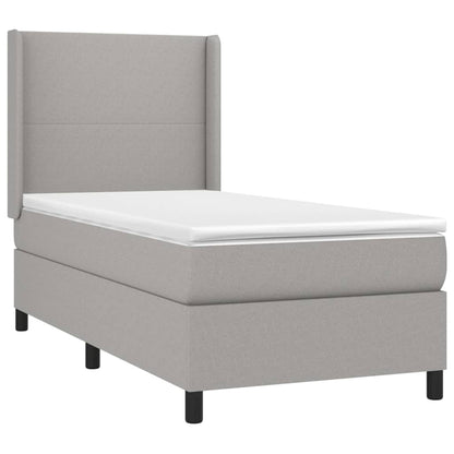 Letto a Molle Materasso e LED Grigio Chiaro 80x200 cm Tessuto - homemem39