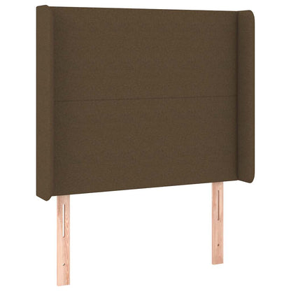 Letto a Molle Materasso e LED Marrone Scuro 90x190cm in Tessuto | homemem39