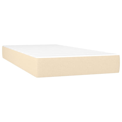 Letto a Molle con Materasso e LED Crema 90x190 cm in Tessuto | homemem39