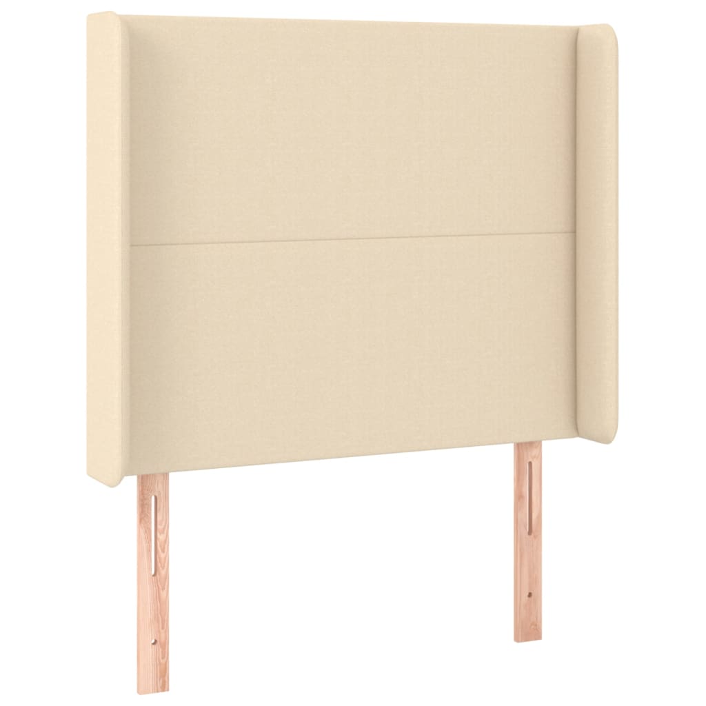 Letto a Molle con Materasso e LED Crema 90x200 cm in Tessuto | homemem39