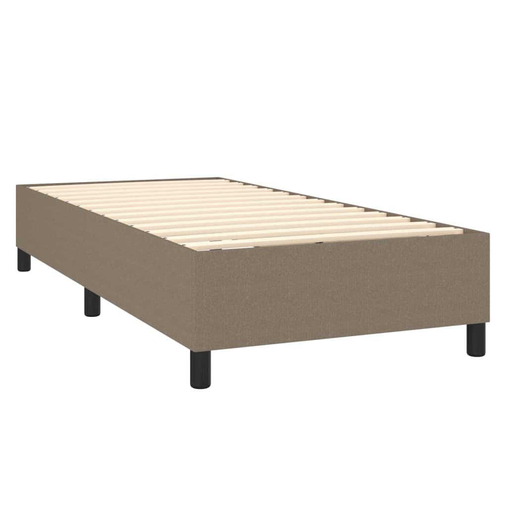 Letto a Molle con Materasso e LED Tortora 100x200cm in Tessuto | homemem39