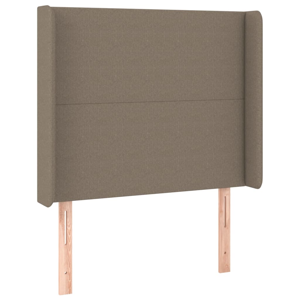 Letto a Molle con Materasso e LED Tortora 100x200cm in Tessuto | homemem39