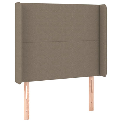 Letto a Molle con Materasso e LED Tortora 100x200cm in Tessuto | homemem39