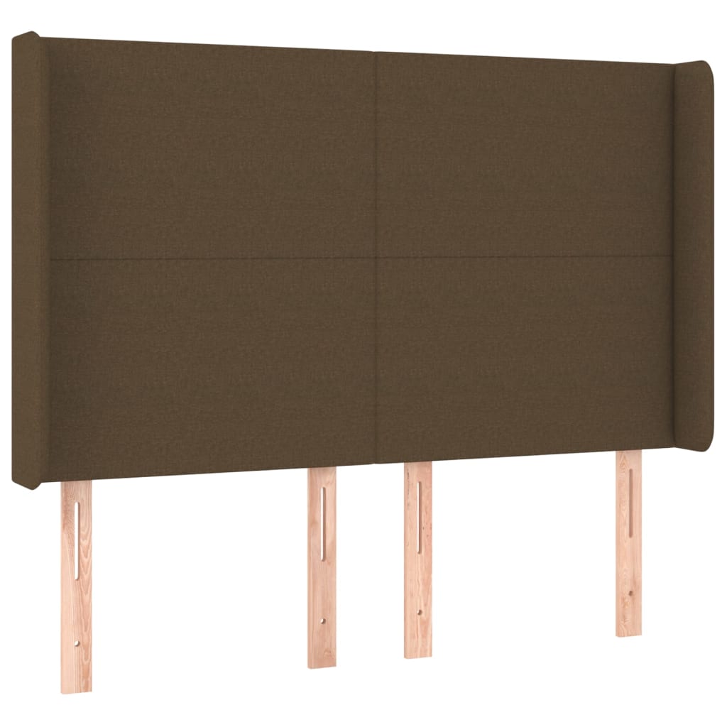 Letto a Molle Materasso e LED MarroneScuro 140x190cm in Tessuto