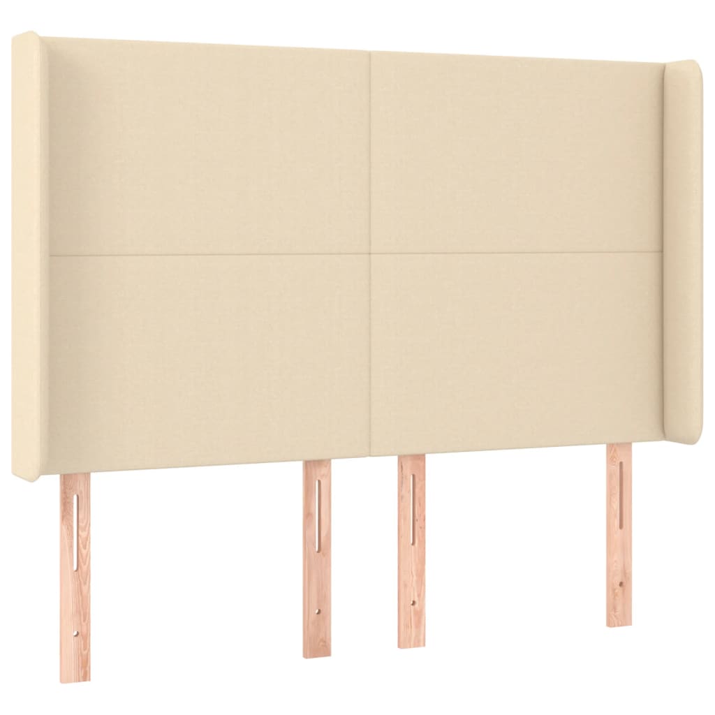 Letto a Molle con Materasso e LED Crema 140x190 cm in Tessuto | homemem39