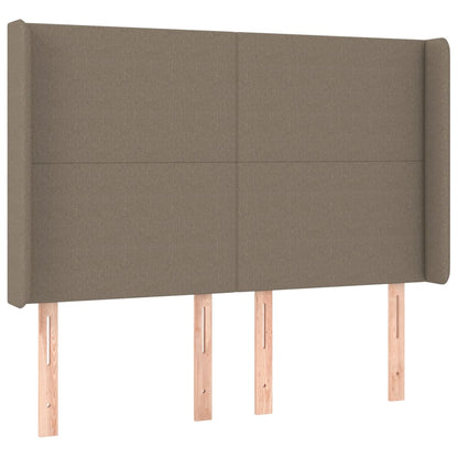 Letto a Molle con Materasso e LED Tortora 140x200 cm in Tessuto | homemem39