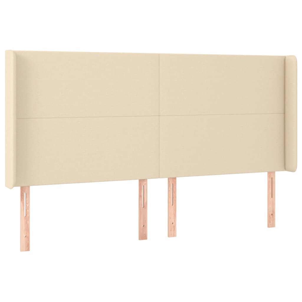 Letto a Molle con Materasso e LED Crema 180x200 cm in Tessuto