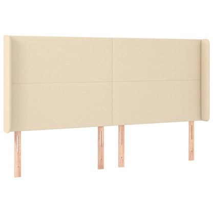 Letto a Molle con Materasso e LED Crema 180x200 cm in Tessuto