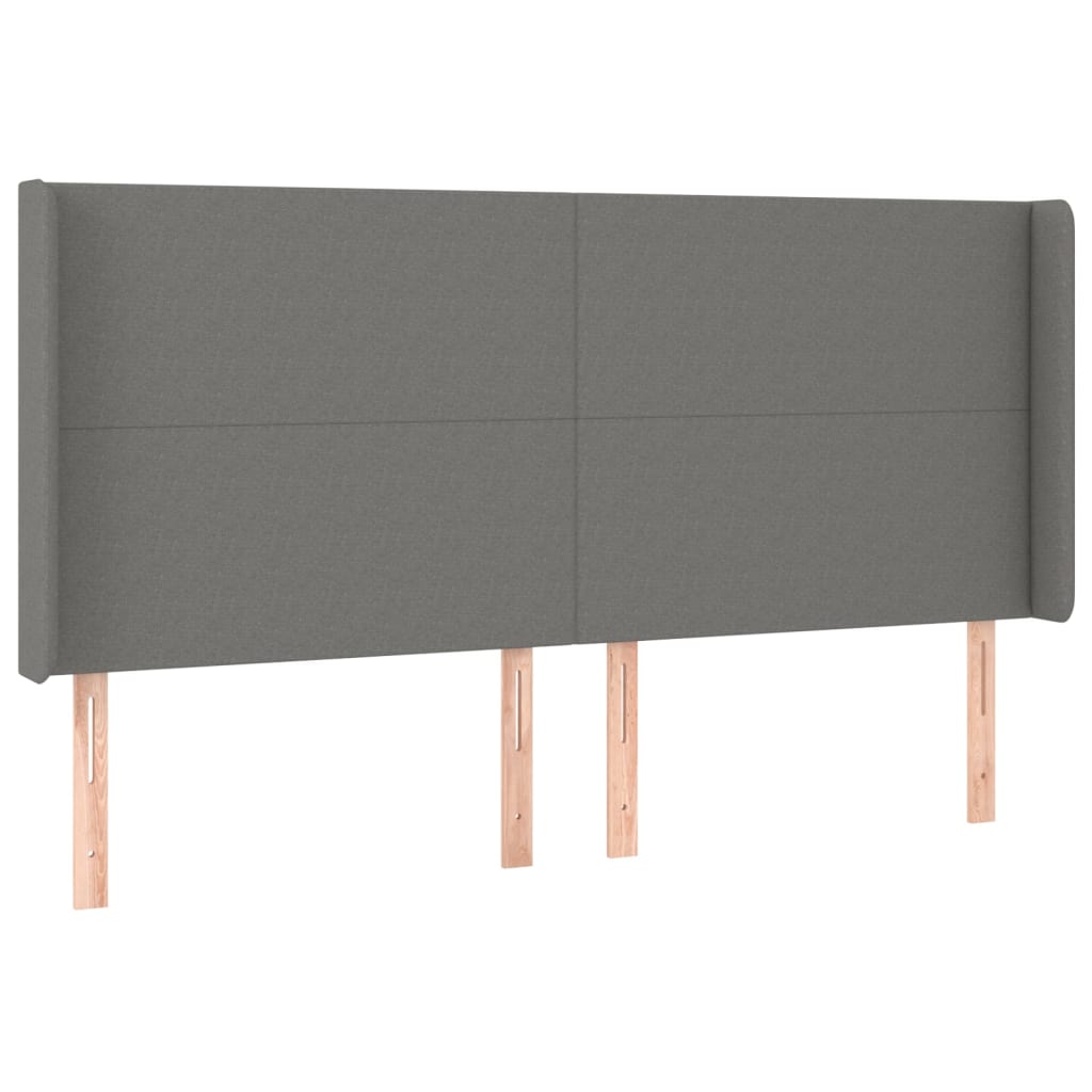 Letto a Molle Materasso e LED Grigio Scuro 200x200cm in Tessuto - homemem39