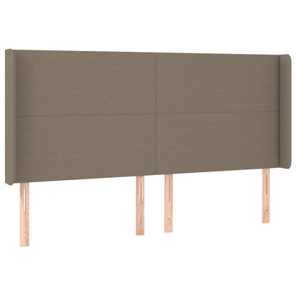 Letto a Molle Materasso e LED tortora 200x200cm in Tessuto