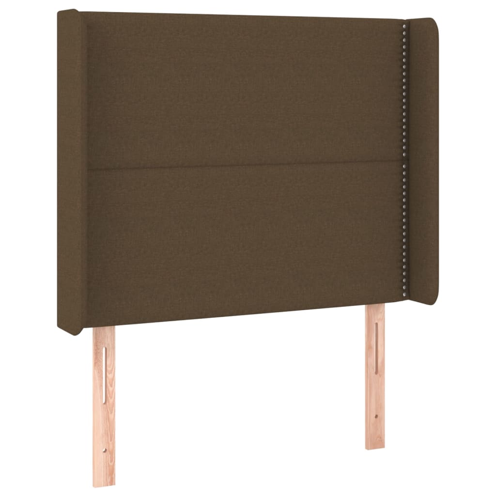 Letto a Molle Materasso e LED Marrone Scuro 100x200 cm Tessuto | homemem39
