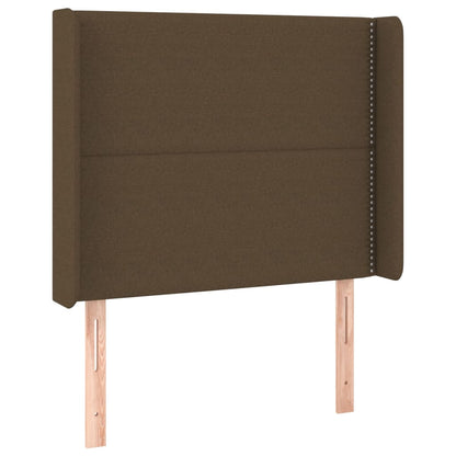 Letto a Molle Materasso e LED Marrone Scuro 100x200 cm Tessuto | homemem39
