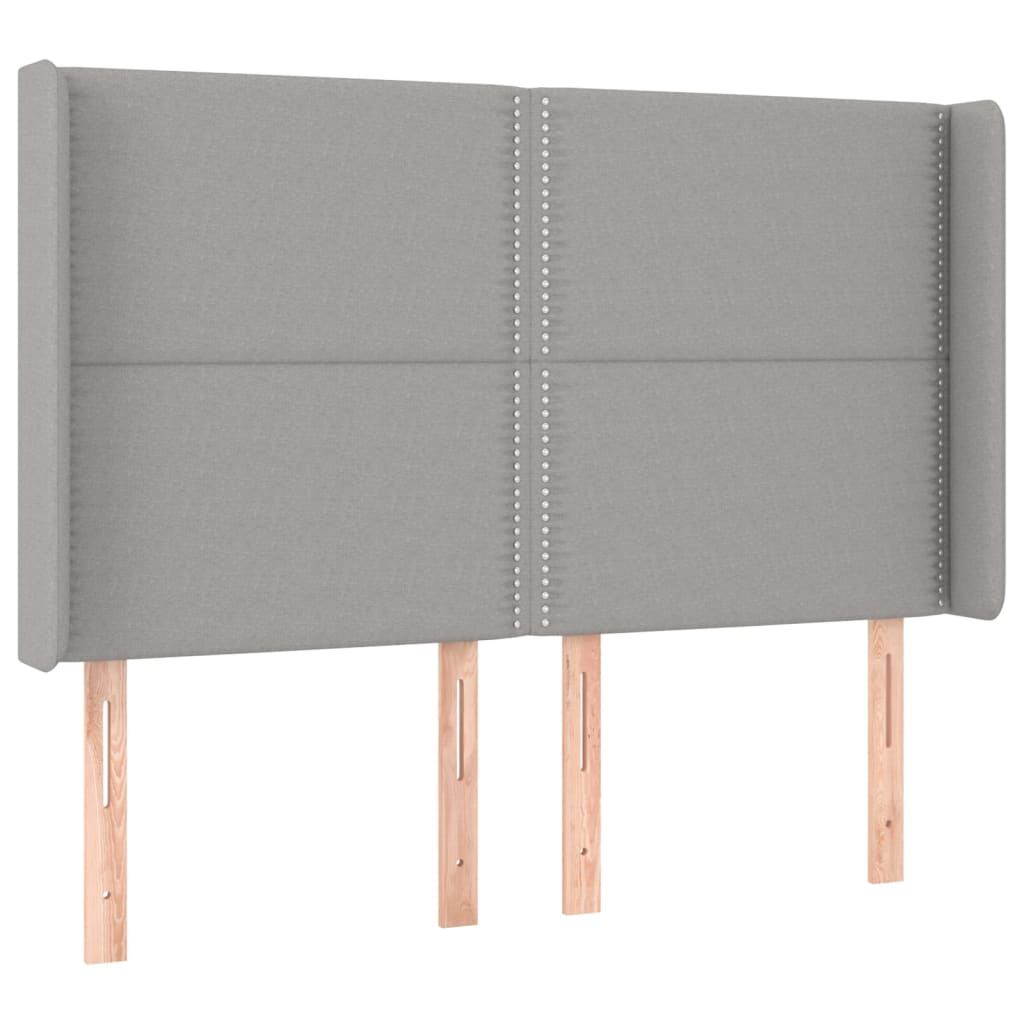 Letto a Molle Materasso e LED Grigio Chiaro 140x200 cm Tessuto - homemem39