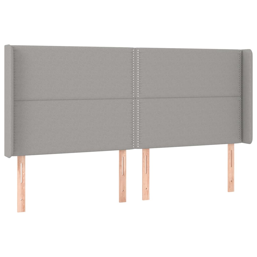 Letto a Molle Materasso e LED Grigio Chiaro 180x200 cm Tessuto