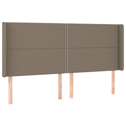 Letto a Molle con Materasso e LED Tortora 180x200 cm in Tessuto | homemem39