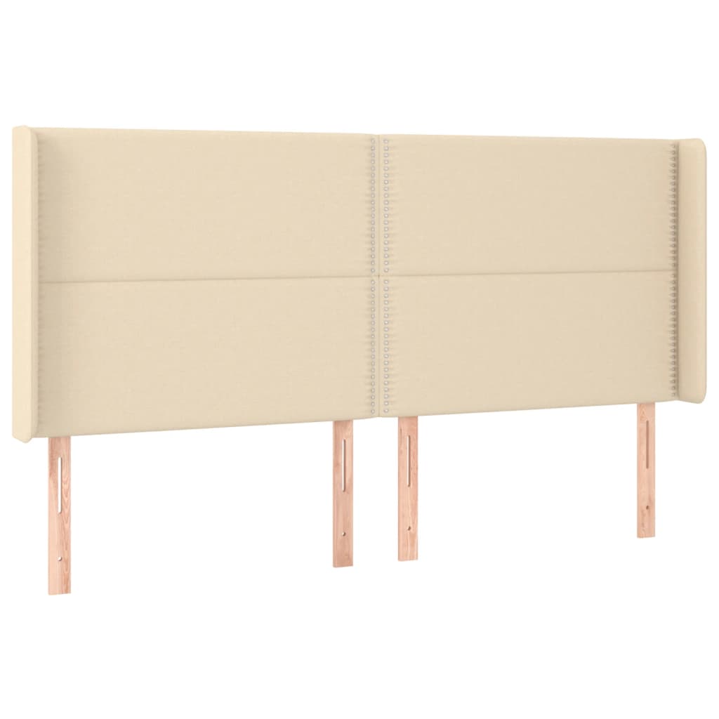 Letto a Molle con Materasso e LED Crema 180x200 cm in Tessuto - homemem39