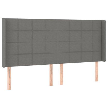Letto a Molle Materasso e LED Grigio Scuro 160x200cm in Tessuto