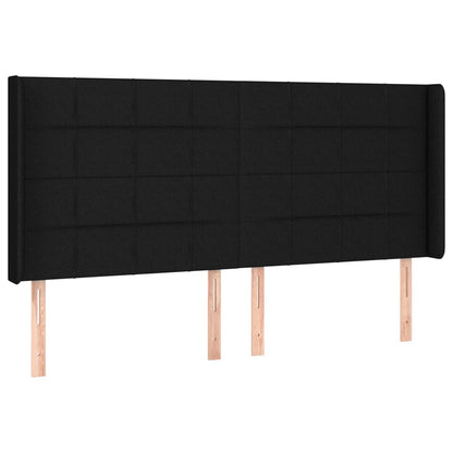 Letto a Molle con Materasso e LED Nero 160x200 cm in Tessuto | homemem39