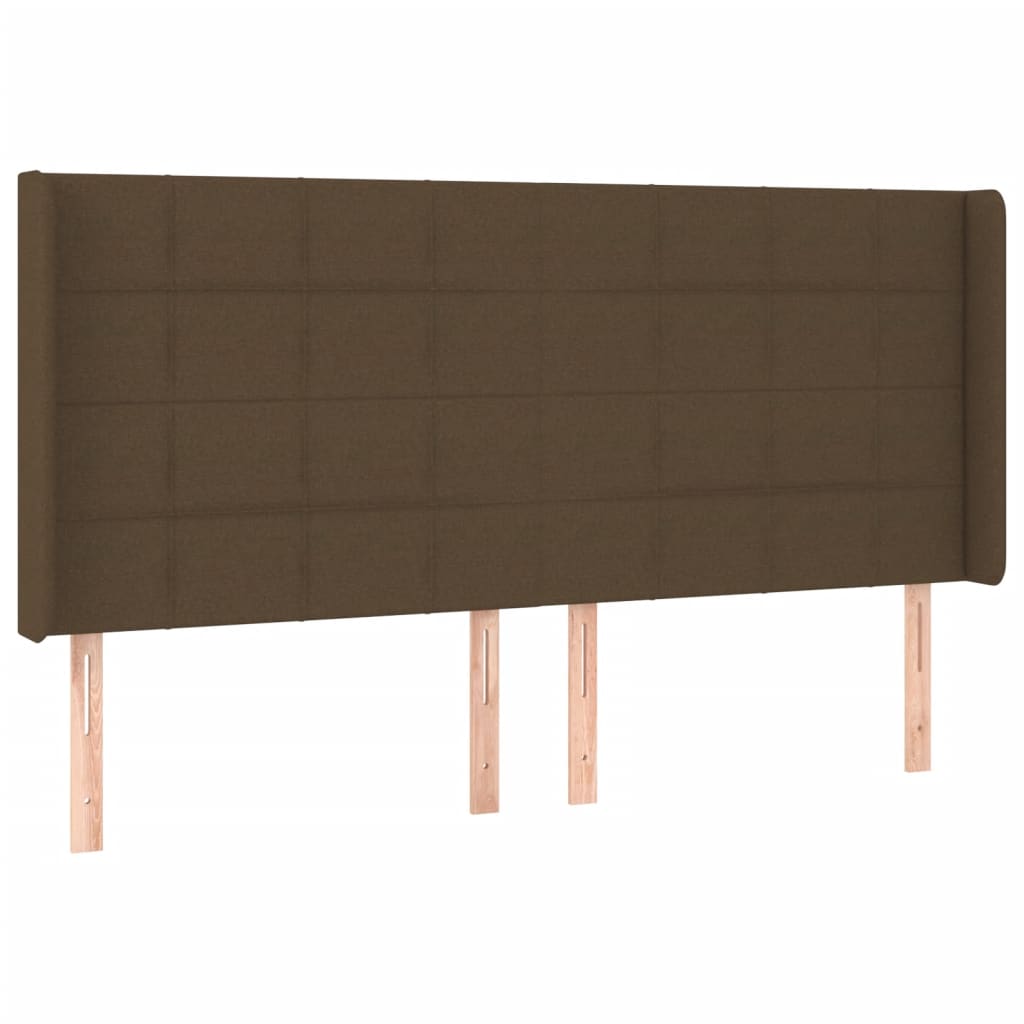 Letto a Molle Materasso e LED Marronescuro 200x200cm in Tessuto