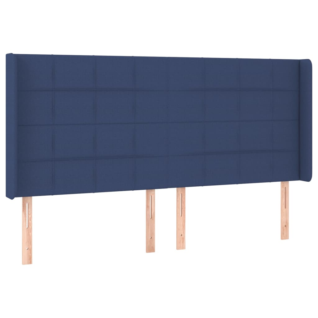 Letto a Molle Materasso e LED Blu 200x200cm in Tessuto