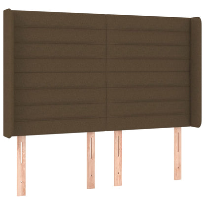 Letto a Molle Materasso e LED Marrone Scuro 140x200 cm Tessuto | homemem39
