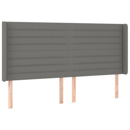 Letto a Molle Materasso e LED Grigio Scuro 160x200cm in Tessuto