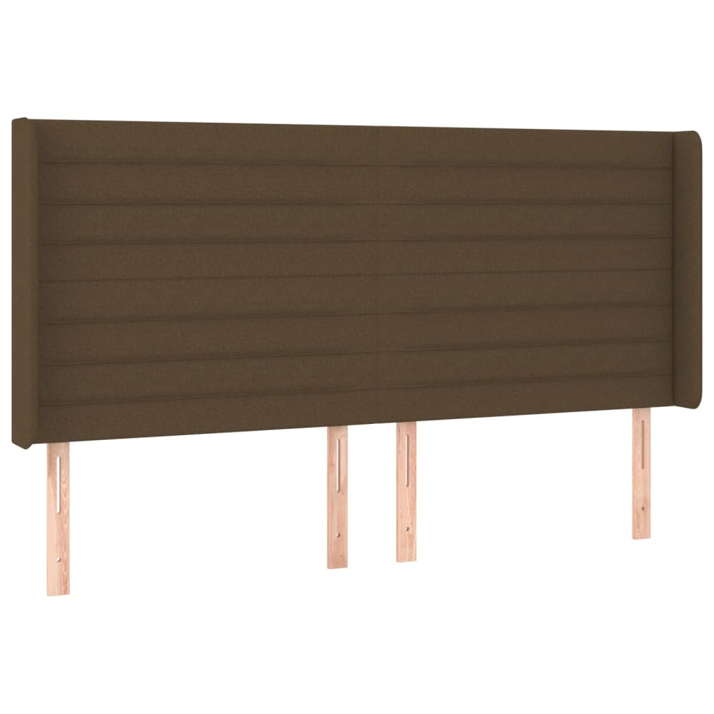 Letto a Molle Materasso e LED Marrone Scuro 160x200 cm Tessuto | homemem39
