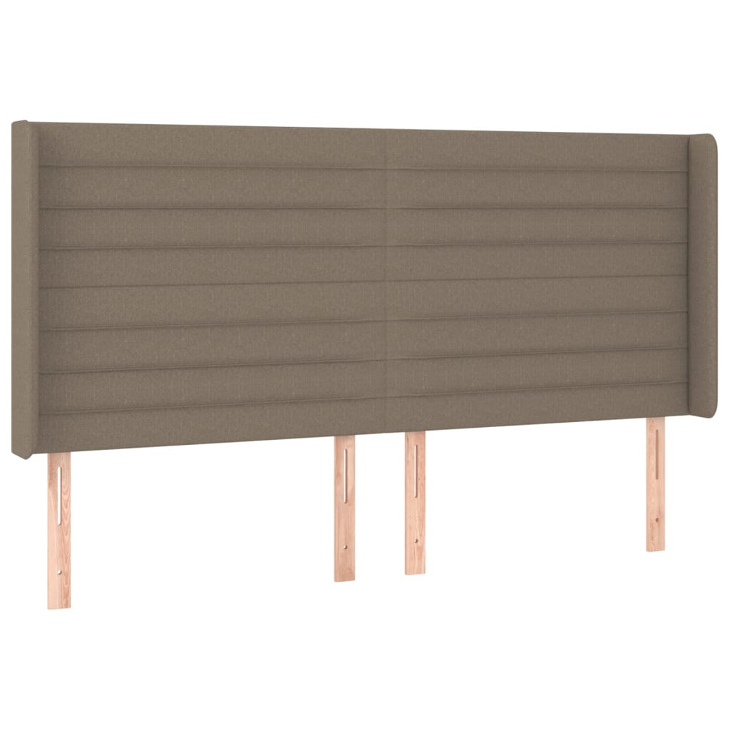 Letto a Molle con Materasso e LED Tortora 180x200 cm in Tessuto | homemem39