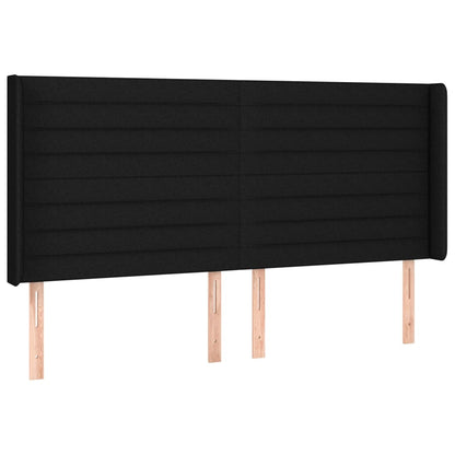 Letto a Molle Materasso e LED Nero 200x200cm in Tessuto - homemem39