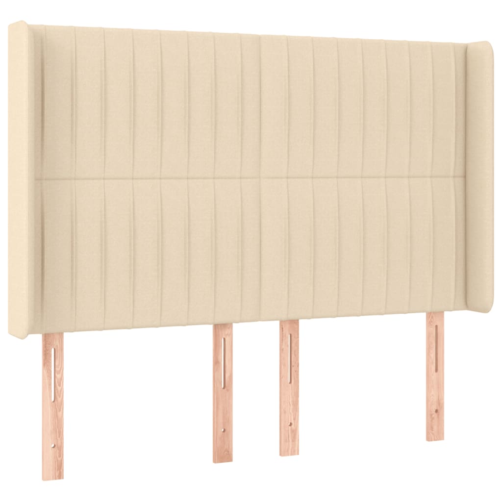 Letto a Molle con Materasso e LED Crema 140x190 cm in Tessuto | homemem39