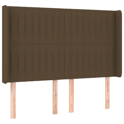 Letto a Molle Materasso e LED Marrone Scuro 140x200 cm Tessuto | homemem39