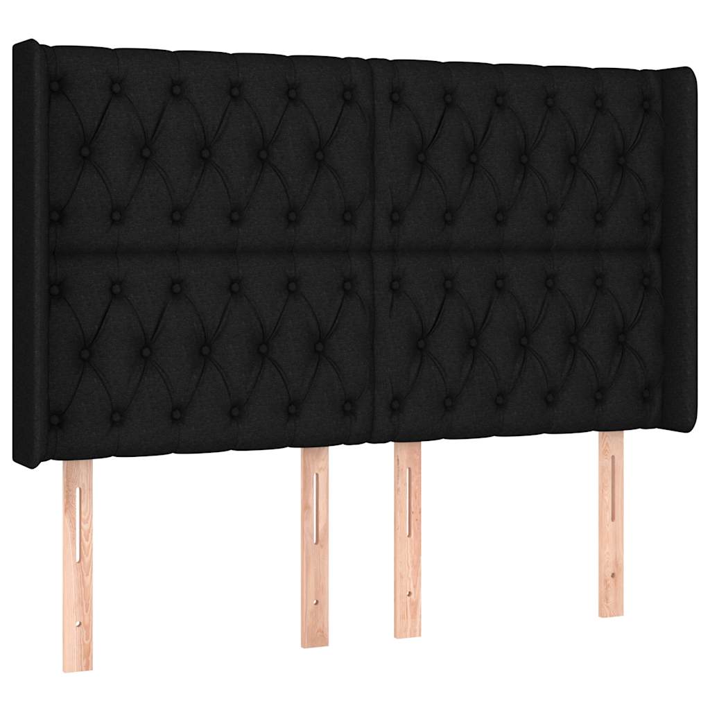 Letto a Molle con Materasso e LED Nero 140x190 cm in Tessuto | homemem39