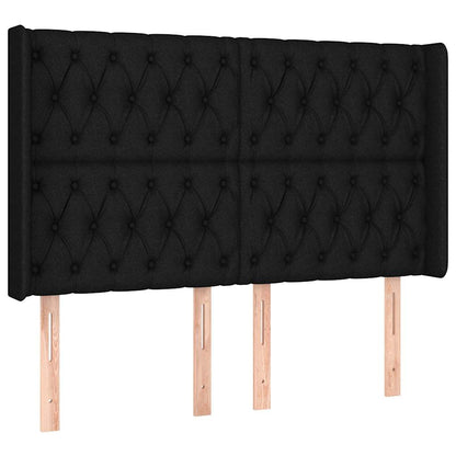 Letto a Molle con Materasso e LED Nero 140x200 cm in Tessuto | homemem39