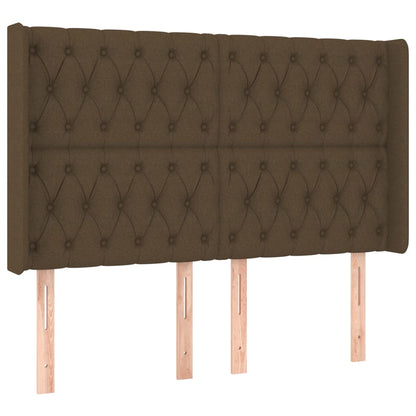 Letto a Molle Materasso e LED Marrone Scuro 140x200 cm Tessuto | homemem39