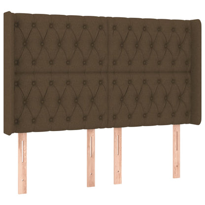 Letto a Molle Materasso e LED Marrone Scuro 160x200 cm Tessuto | homemem39