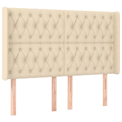Letto a Molle con Materasso e LED Crema 160x200 cm in Tessuto | homemem39