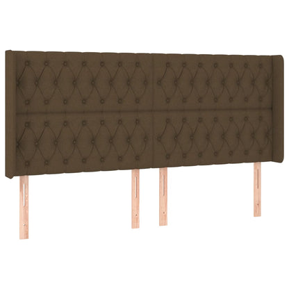 Letto a Molle Materasso e LED MarroneScuro 180x200cm in Tessuto